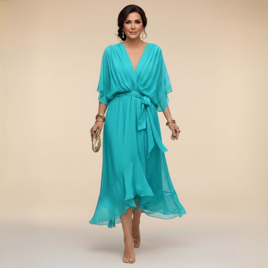 Marta | Robe en mousseline à col V