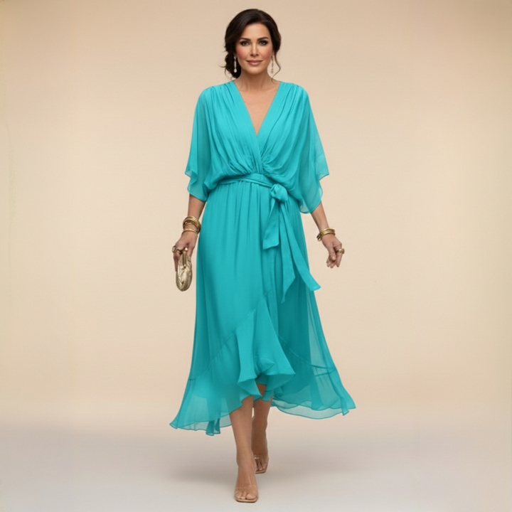 Marta | Robe en mousseline à col V