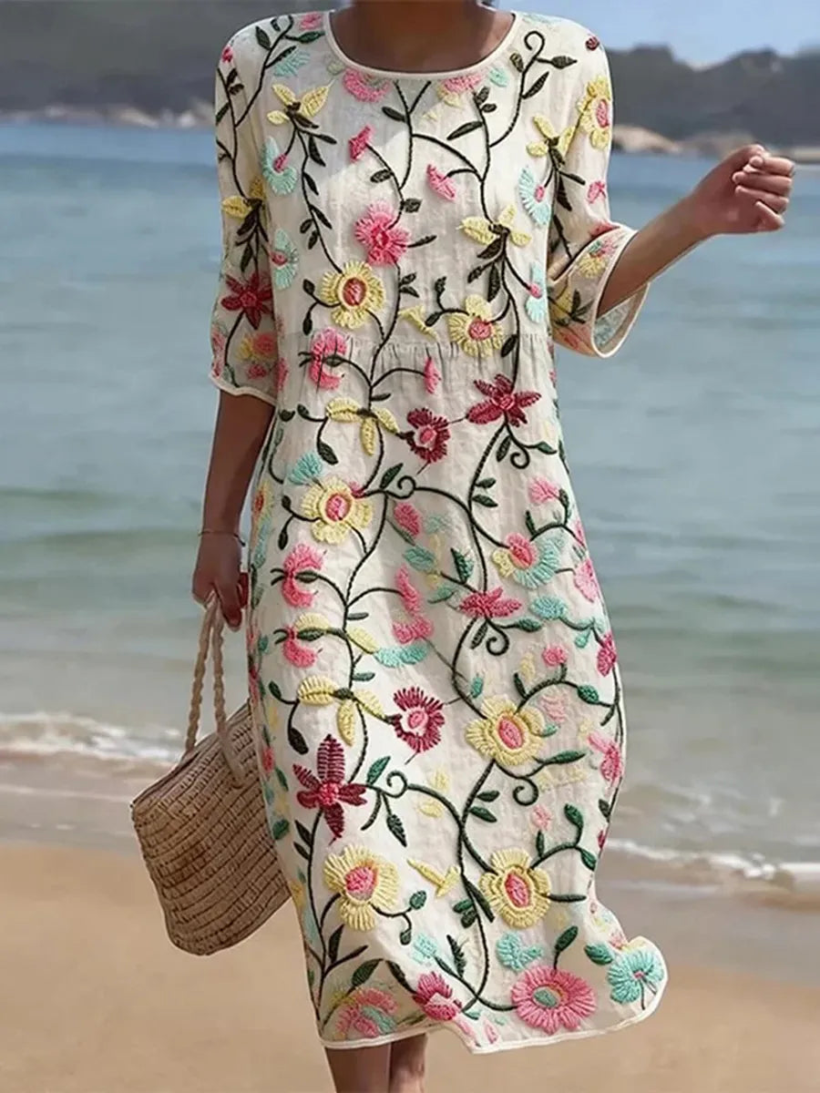 Matilda | Robe longue élégante à motif floral
