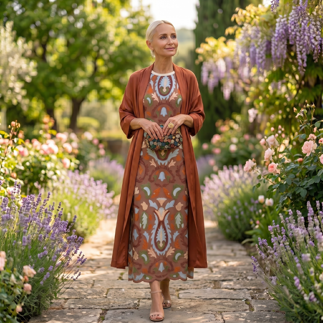 Daniela | Robe élégante avec étole assortie