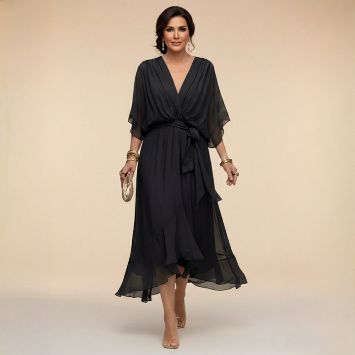 Marta | Robe en mousseline à col V