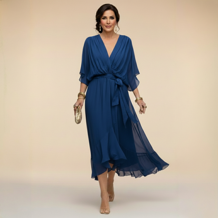 Marta | Robe en mousseline à col V
