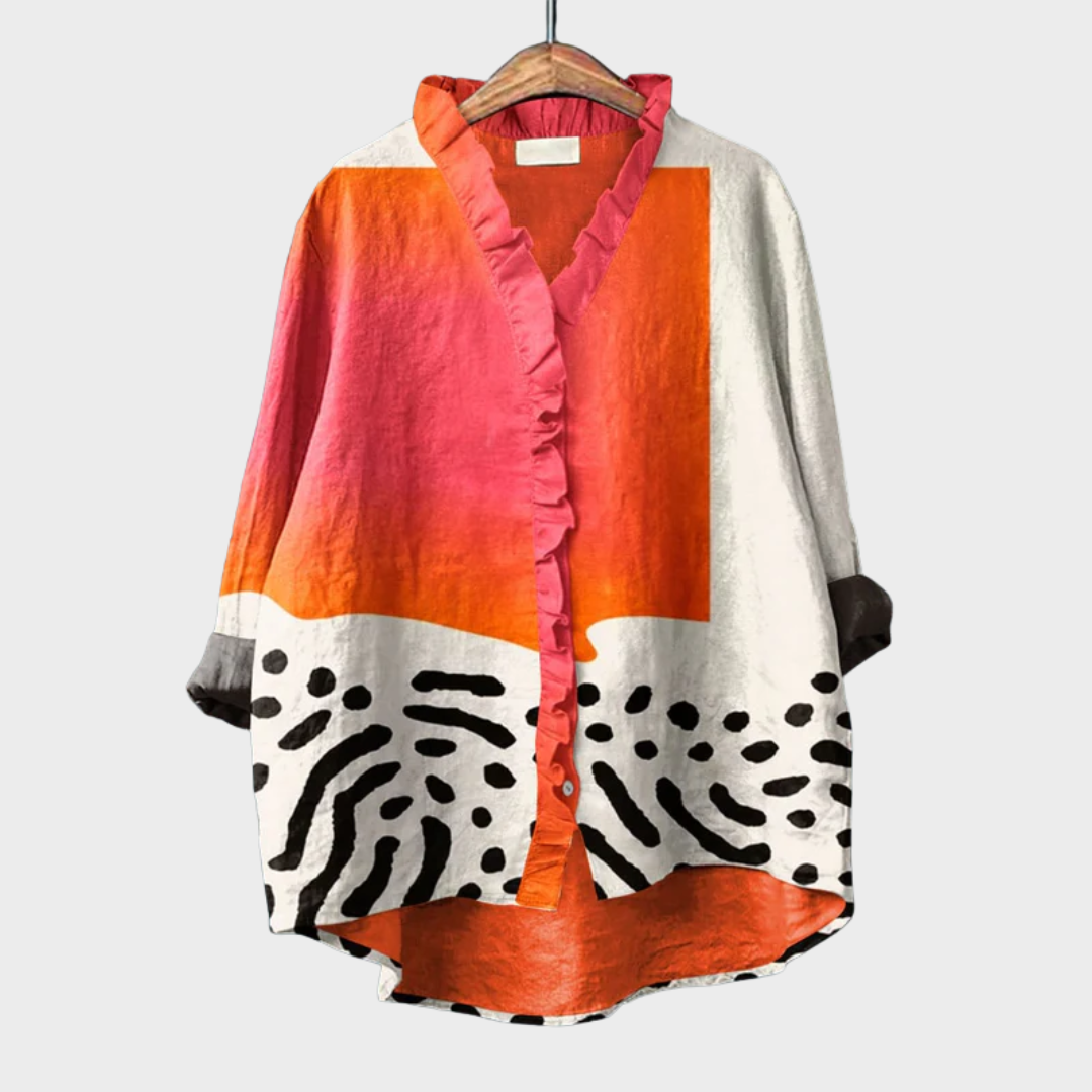 Melinda | Blouse élégante à imprimé artistique