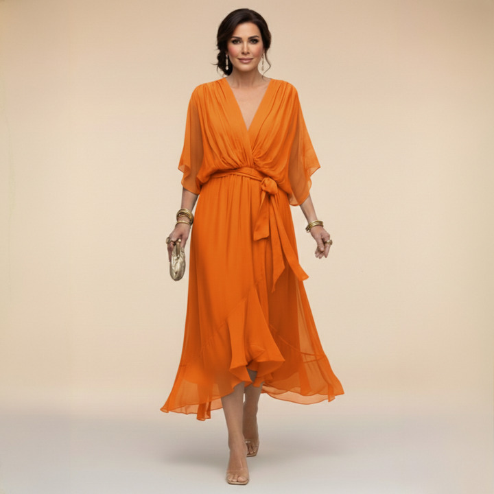 Marta | Robe en mousseline à col V