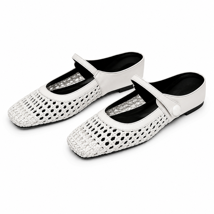 Lumira | Mules Tressées à Bout Carré