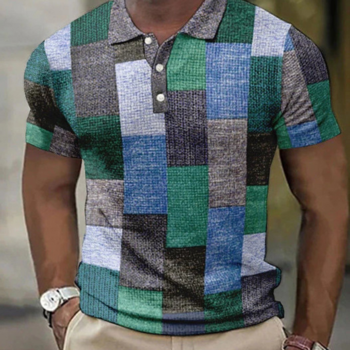 Damien | Polo homme patchwork élégant