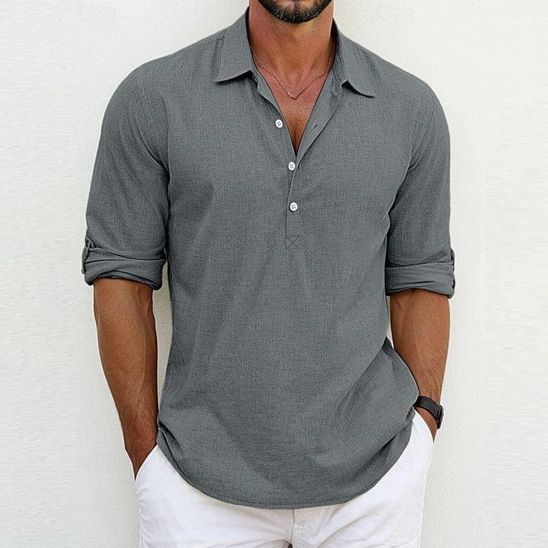 Gabriel | Chemise polo légère en lin et coton