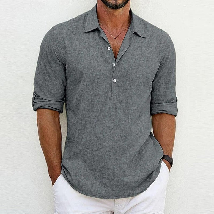 Gabriel | Chemise polo légère en lin et coton