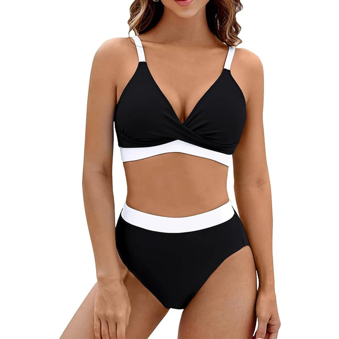 Valentina | Bikini élégant taille haute à col V