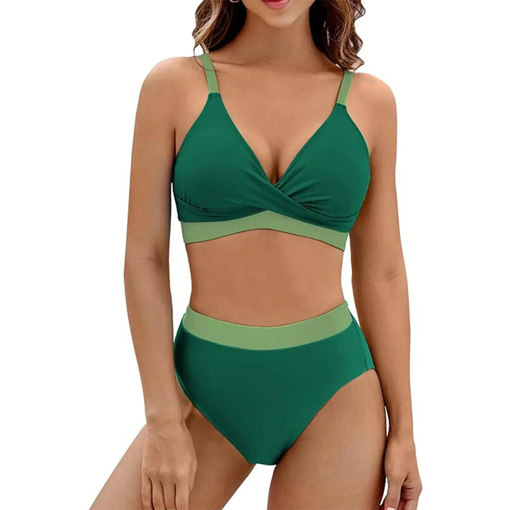 Valentina | Bikini élégant taille haute à col V