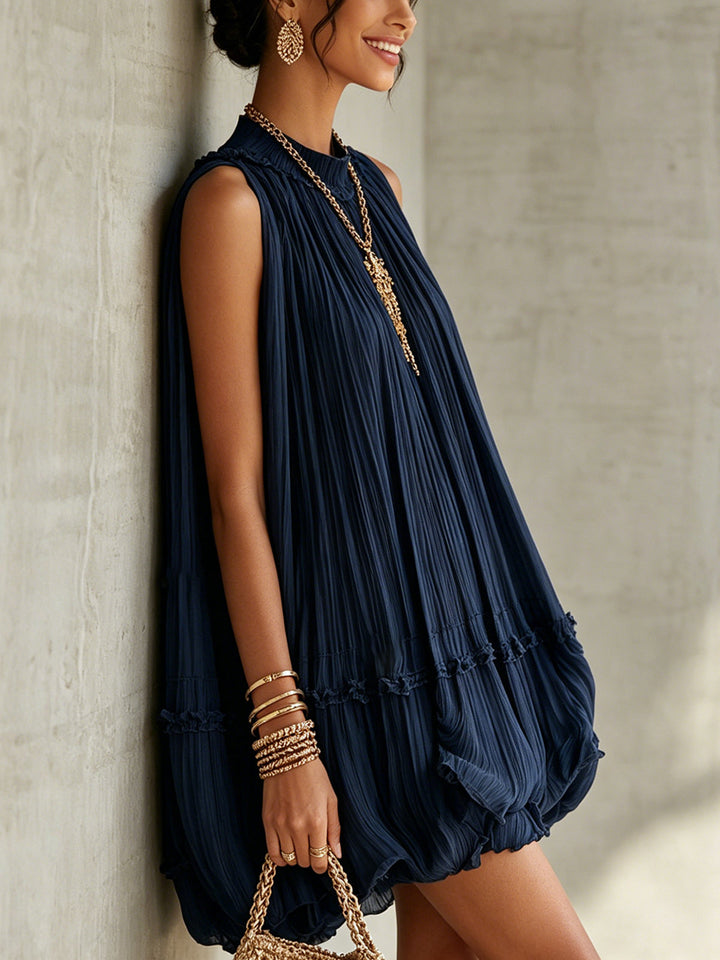 Valeria | Mini Robe Mousseline Bleu Marine