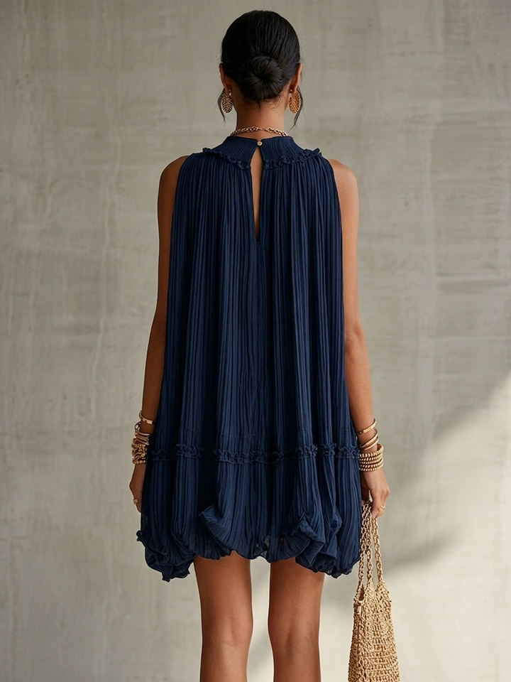 Valeria | Mini Robe Mousseline Bleu Marine