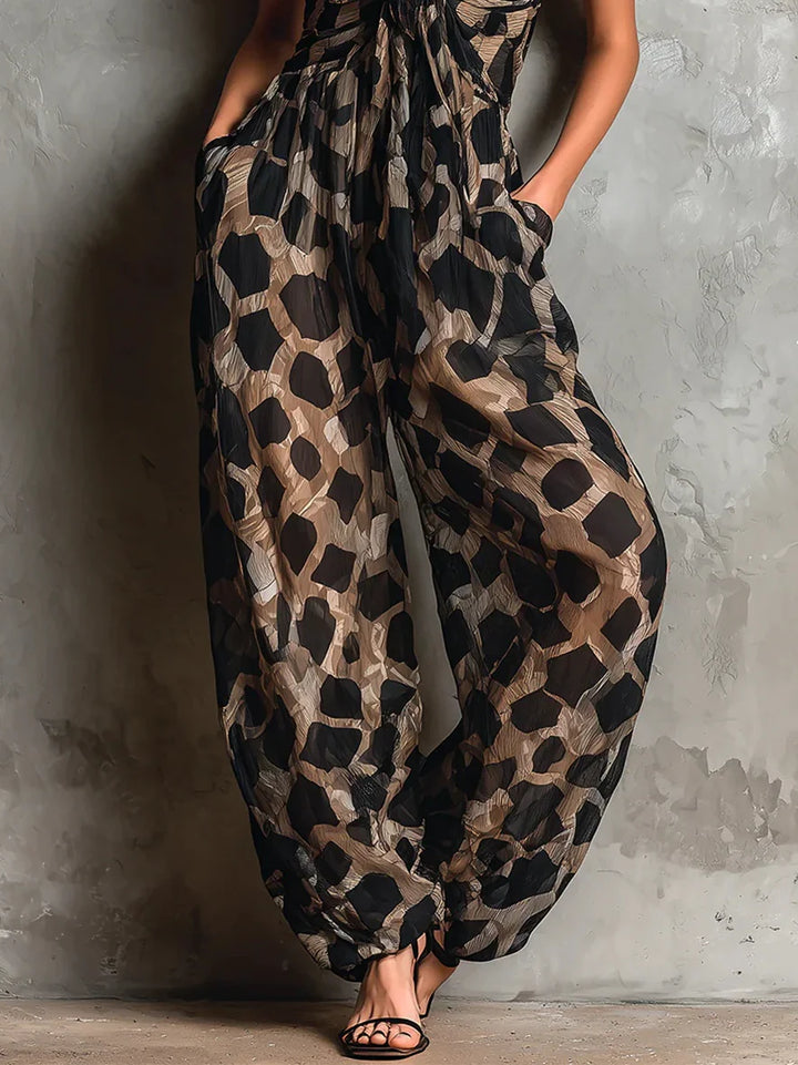 Moretti | Combinaison Élégante À Imprimé Animalier