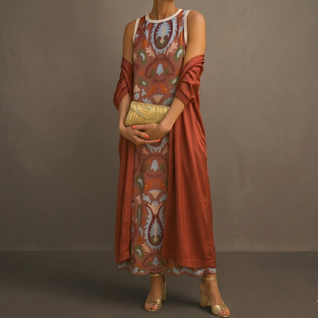 Daniela | Robe élégante avec étole assortie