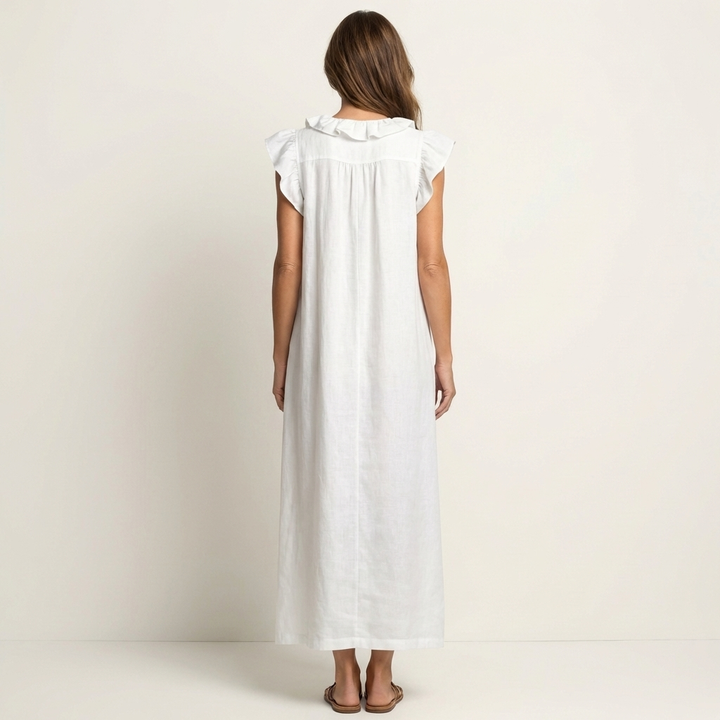 Anita | Robe Longue Col V à Volants