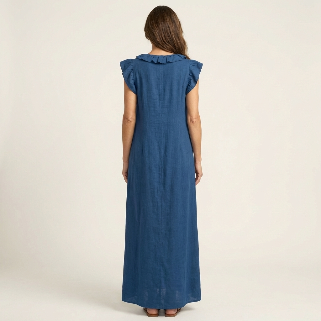 Anita | Robe Longue Col V à Volants