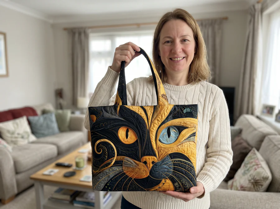 Felina | Handgefertigte Tasche mit künstlerischem Katzenmotiv