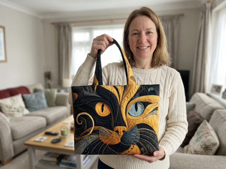 Felina | Handgefertigte Tasche mit künstlerischem Katzenmotiv