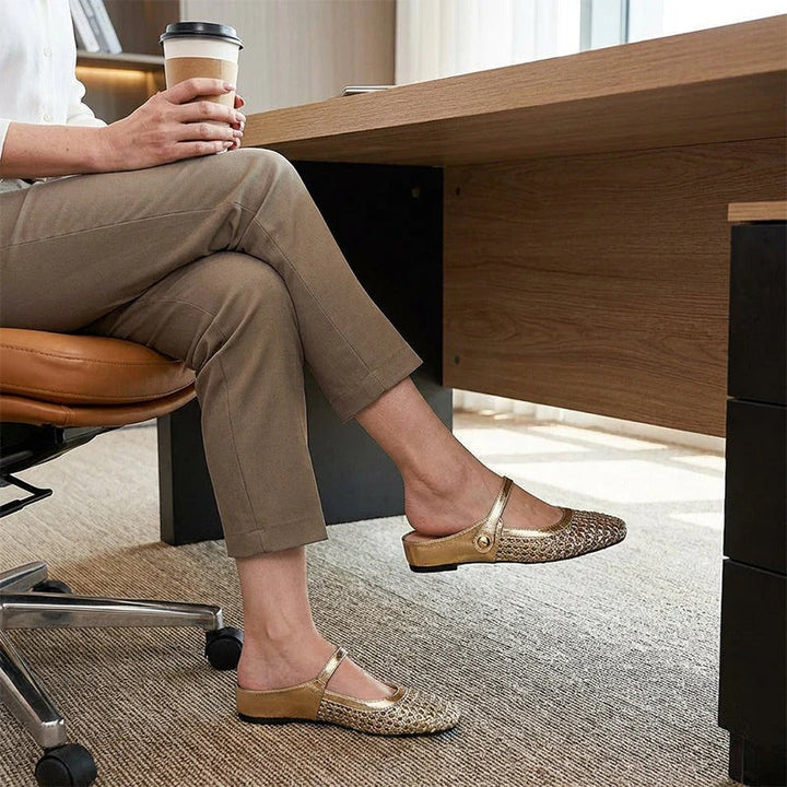 Lumira | Mules Tressées à Bout Carré