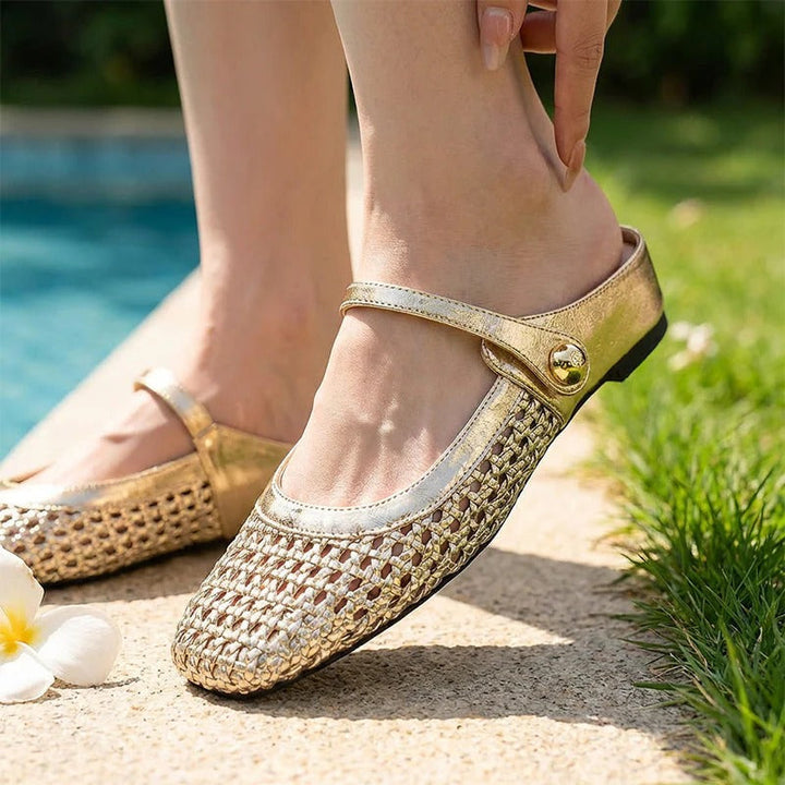 Lumira | Mules Tressées à Bout Carré