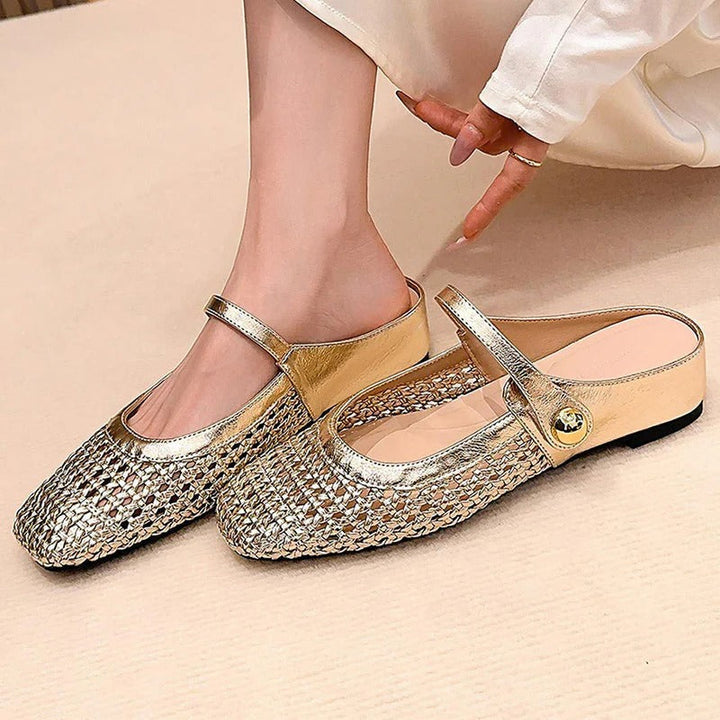 Lumira | Mules Tressées à Bout Carré