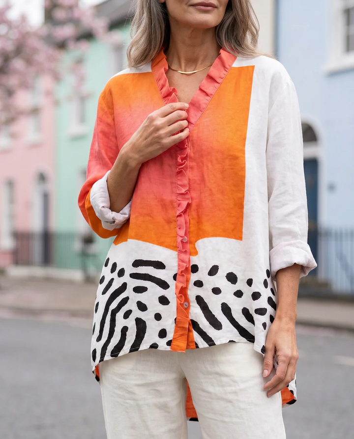Melinda | Blouse élégante à imprimé artistique