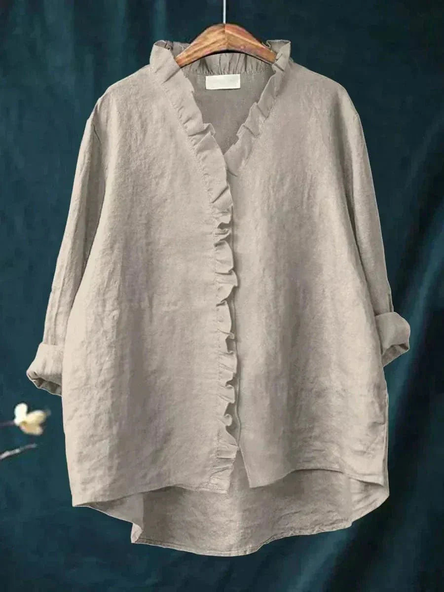 Lina | Blouse élégante en lin et coton