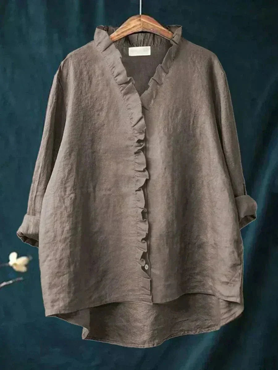 Lina | Blouse élégante en lin et coton